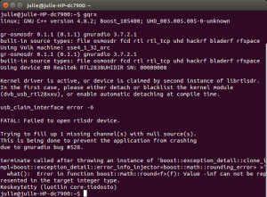 starting gqrx with errors